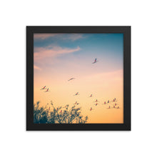Load image into Gallery viewer, Flying Flamingo Framed 10x10" Poster