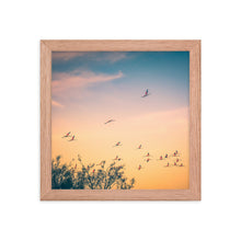 Load image into Gallery viewer, Flying Flamingo Framed 10x10" Poster