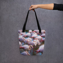 Load image into Gallery viewer, Flamingo Flock Tote Bag
